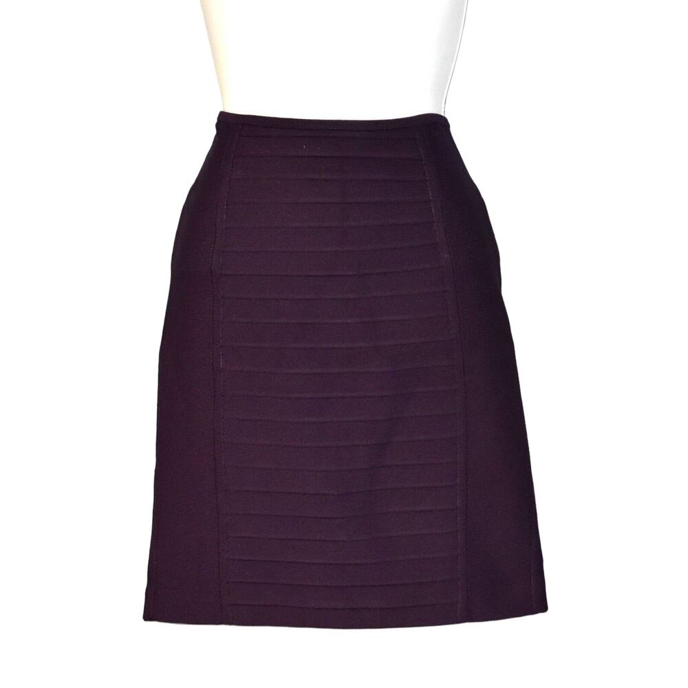 A7 Auth HERVE LEGER Purple Bandage Pencil Skirt Size XS